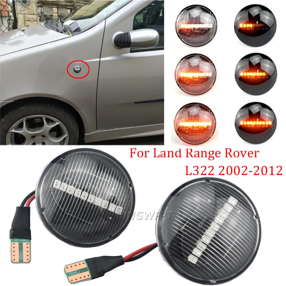

BINGWFPT Dynamic LED Side Repeater Indicator Light For Land Range Rover L322 2002-2012 Flowing Side Marker Signal Lamp Light