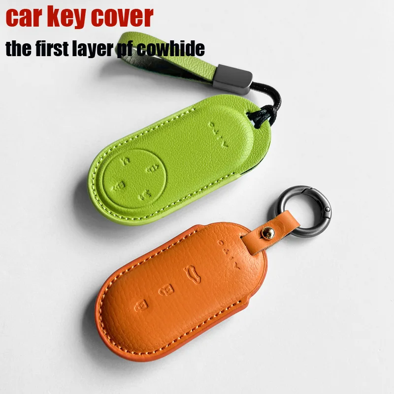 

For AITO M9/M8 key set leather M5/M7 car key case buckle,New genuine leather keycase