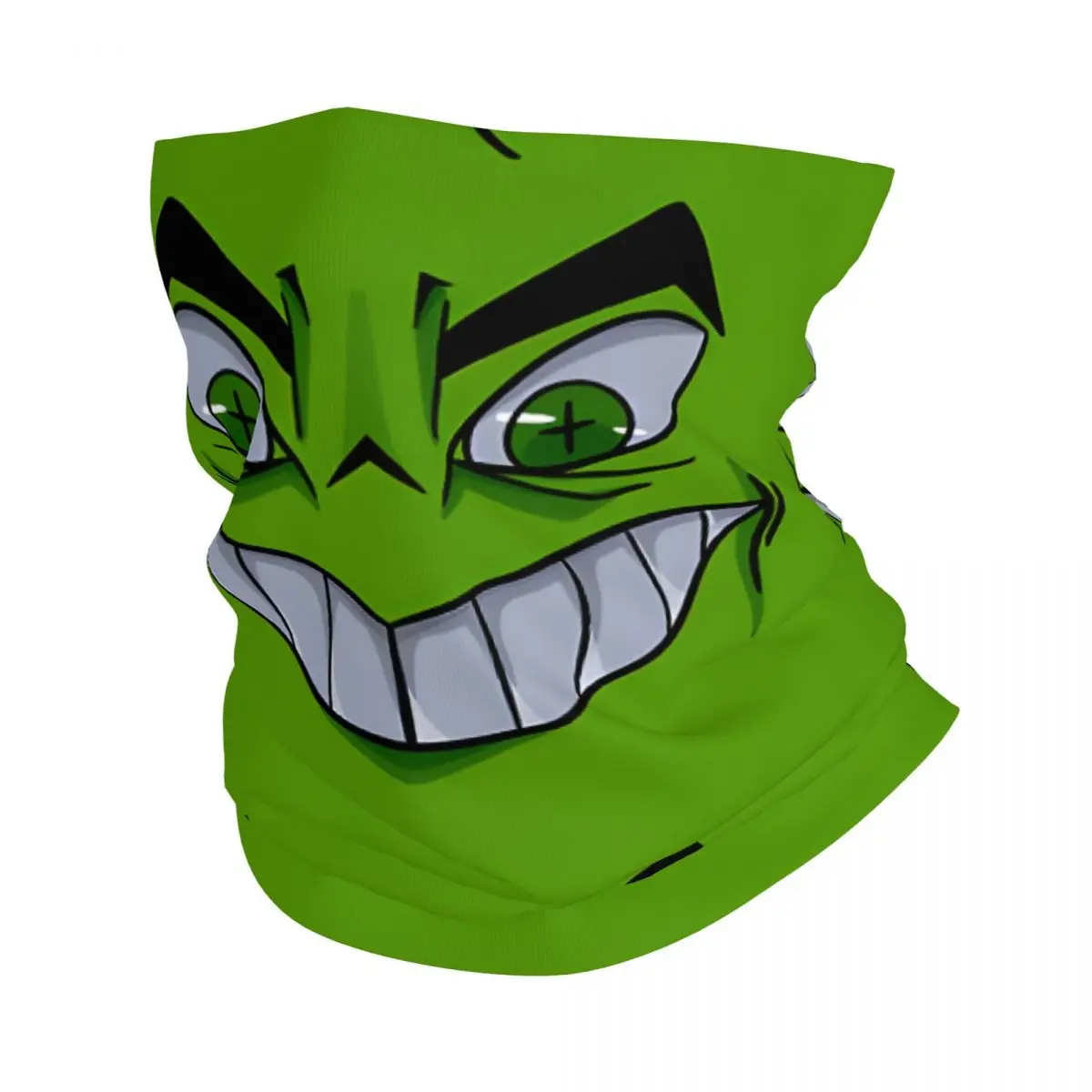 

Зеленый шарф Grimacing для лица шейный платок маска для лица из полиэстера