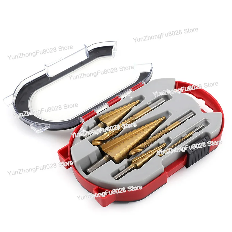 Sawtooth Drill 6 Piece Set Box Titanium Plated Efficient Woodworking Hole Expansion Pulling Drill Bits Tools