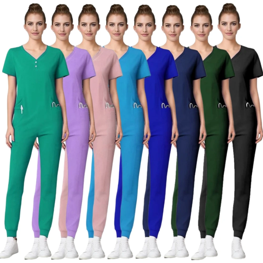 Großhandel Jogger Anzug Arzt mehrfarbige Frauen tragen Peeling-Set Arzt Arbeits kleidung Krankens ch wester Peelings Set Krankenhaus medizinische chirurgische Uniformen