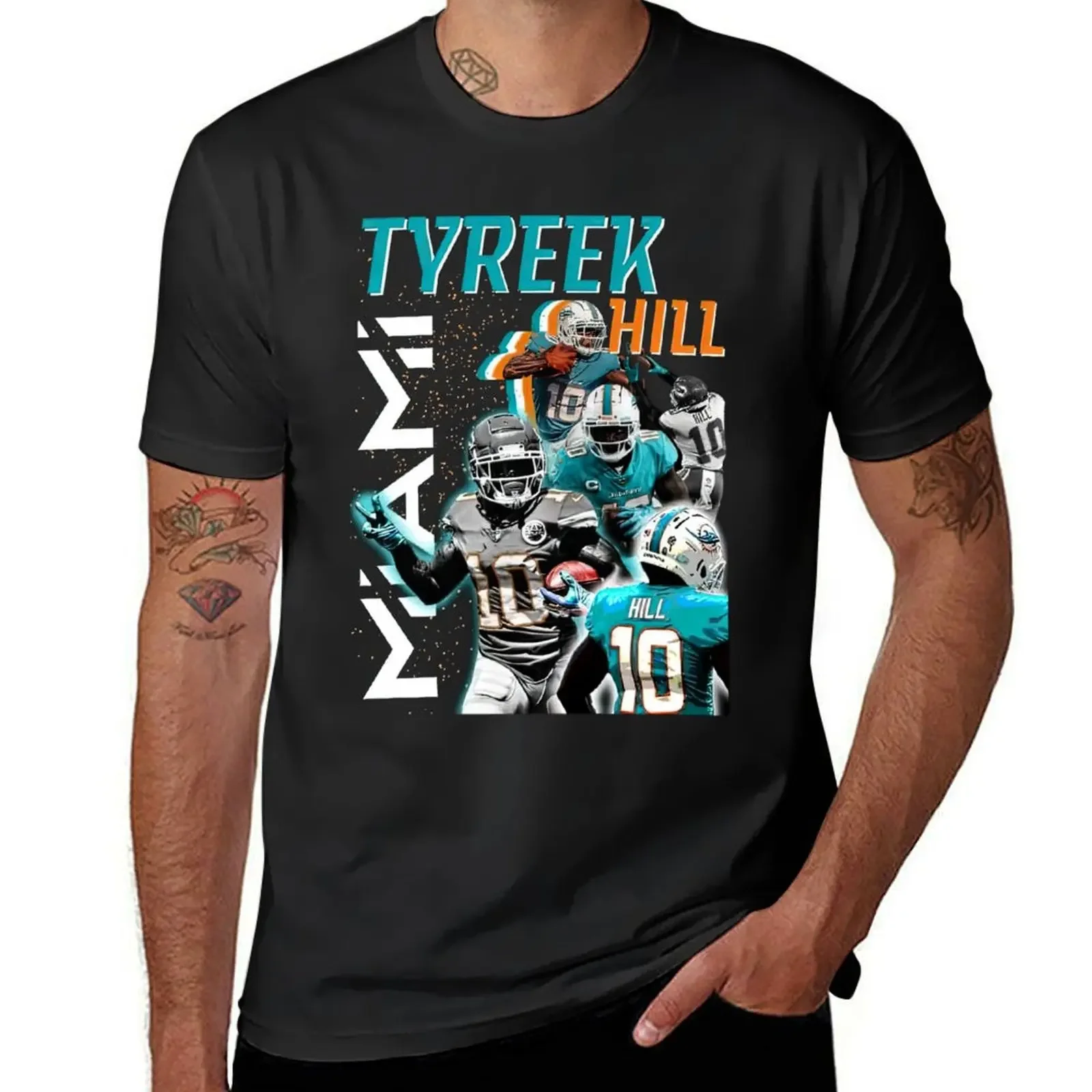 

Tyreek Hill Graphic T-Shirt blue archive plain men clothing