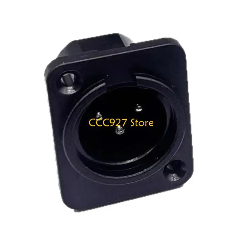 B03F 3Pin XLR Adapter ABS Plastic Alloy Shell Straight Terminal Panel Mount Connector For Live Event Auditory Systems