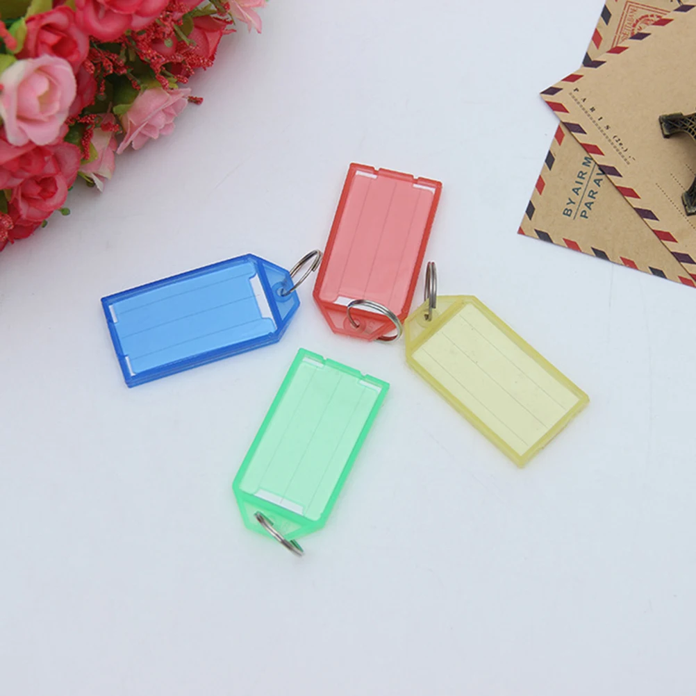 24 قطعة متنوعة الألوان مفتاح Fobs البلاستيك مفتاح معرف العلامات تسميات الأمتعة مع حلقات للمفاتيح الذاكرة العصي فندق المالك استخدام