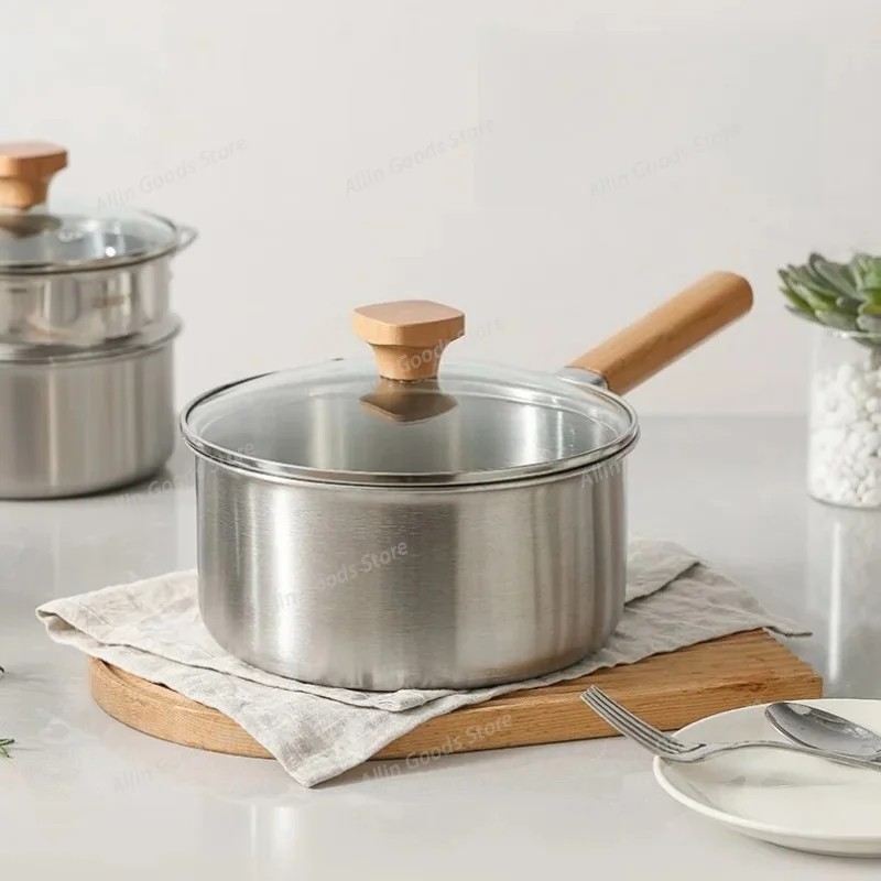 316 Stainless Steel Milk Pot Infant Baby Food Supplement Pot Fry Steam One-piece Soup Pot Home Non-stick Coating-free