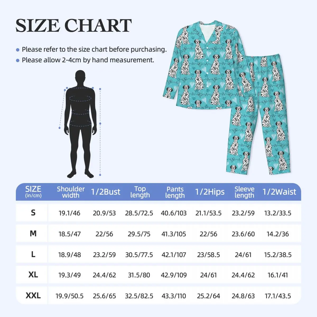 Love Dalmatian Pyjama Heren Zwart en Wit Zacht Thuis Nachtkleding Lente 2-delige Retro Oversized Grafische Pyjama Sets