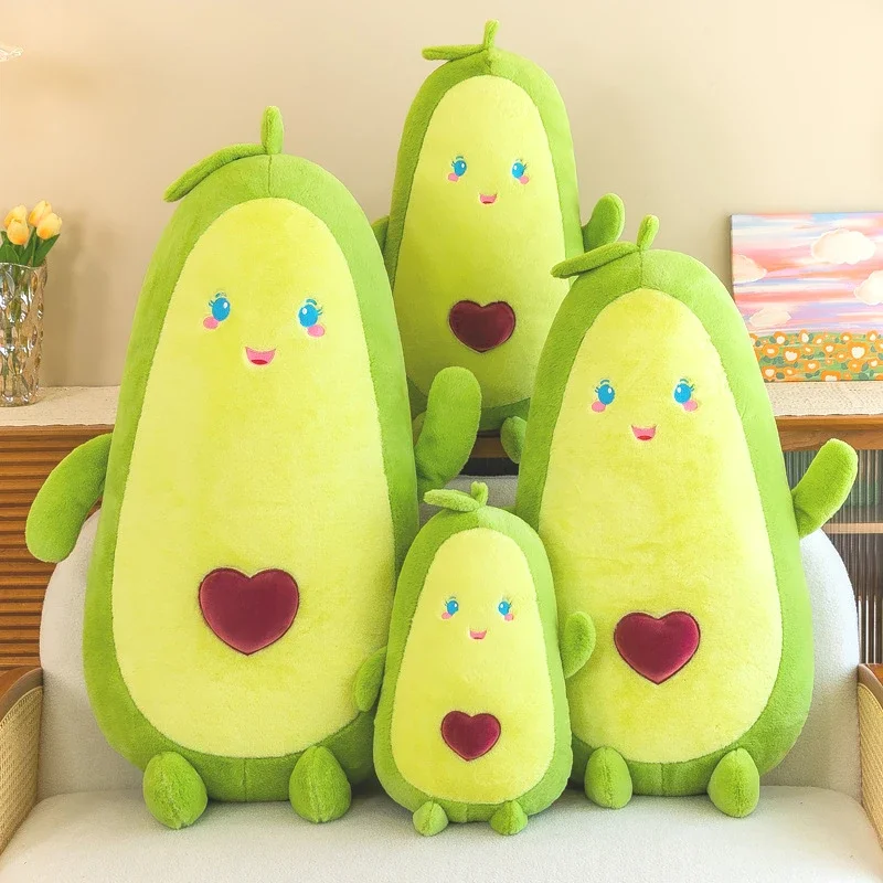 50-100cm Kawaii Stuffed Fruit Green Giant Avocado Plush Toy Soft Doll Big Sleeping Pillow Cute Birthday Gift for Girl Room Decor