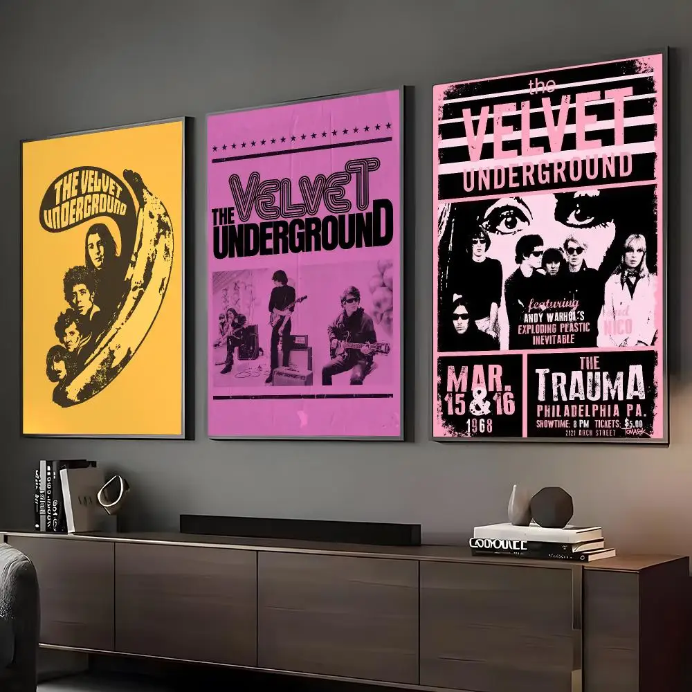 Band The V-Velvet U-Underground Painting Calligraphy HD Art Wall Room Decor Home Waterproof Home Living Bar Decorative Paintings