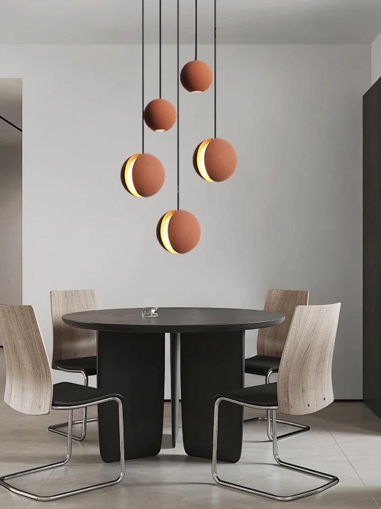 

Cement Creative Designer Orange LED Pendant Lighting,Art Decoration Home Appliance Hanging Lamp Ball Light Fixture Luxury