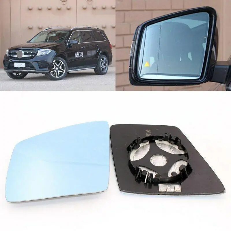 For Mercedes Benz GLS 350 Heating Blue Lens Large Vision Rearview Mirror Wide Angle Blue Glass Anti-Glare Turn Single Lamp