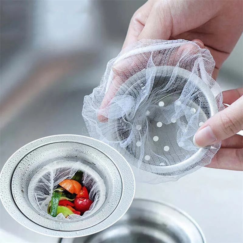 85Pcs Disposable Kitchen Sink Filter Mesh Sewer Garbage Filter Meal Residue Pool Mesh Bag Drainage Screen Sink Garbage Net