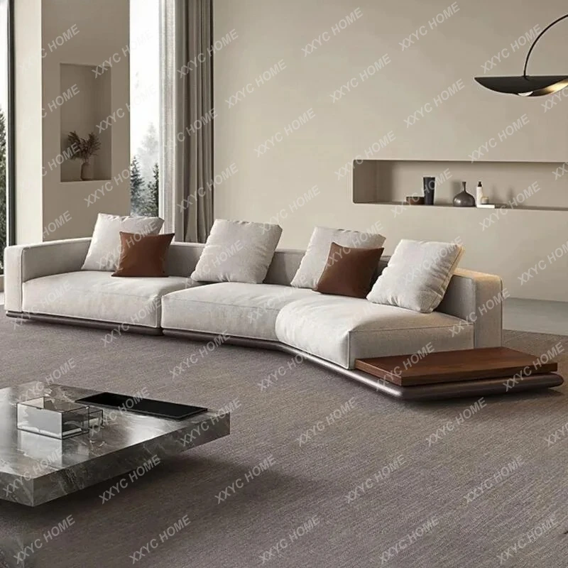 

Большой диван нестандартной формы для гостиной с плоским полом, минималистичный, из ткани, в стиле "Горизонт"