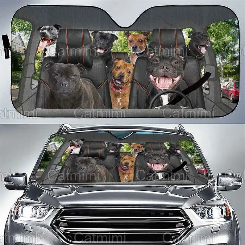 Staffordshire Bull Terrier Dog Sun Shade, Bull Terrier Dog Car Decoration, Terrier Dog Sun Shade, Gifts For Him, Gifts For Her M