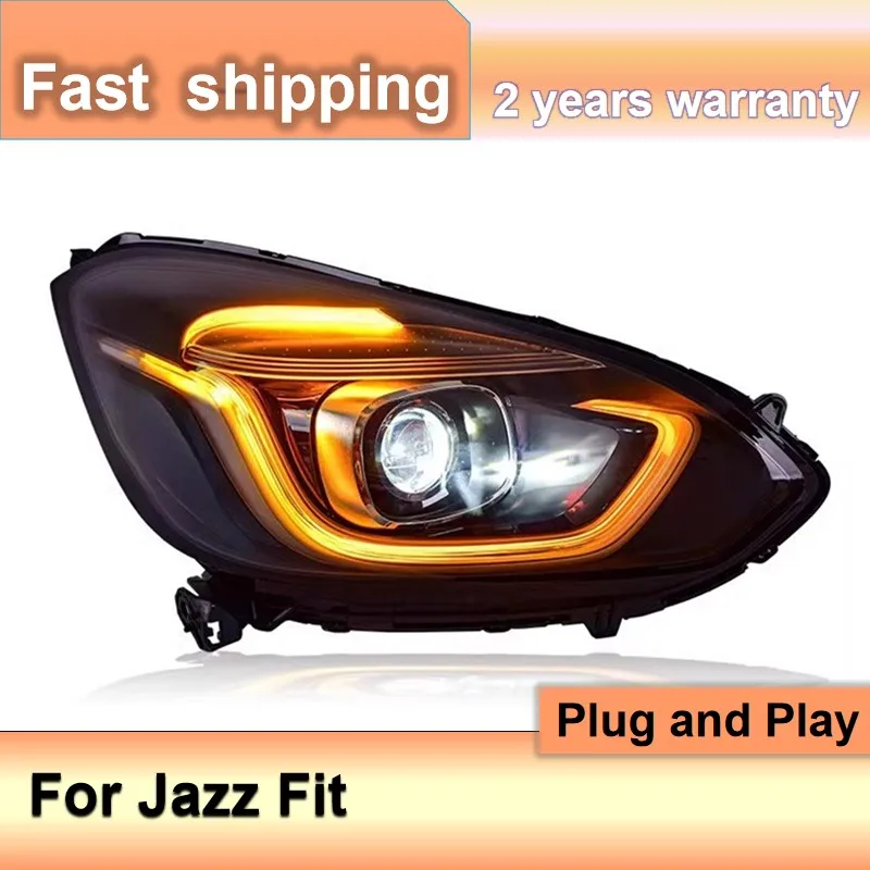 

Car Accessories for Honda Fit Head Lamp 2021-2022 Jazz Headlight DRL Turn Signal Low High Beam Projector Lens
