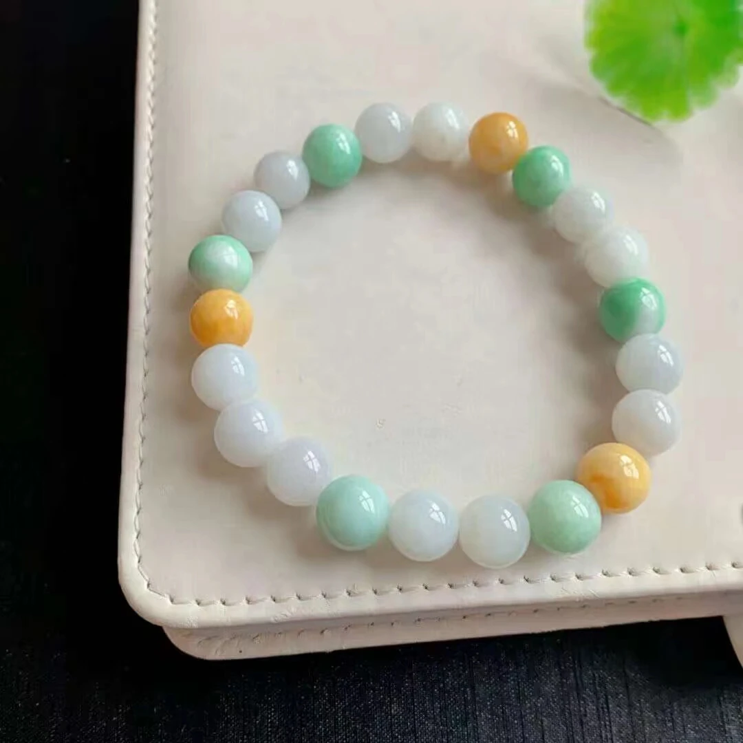 

Natural Colorful Green Jade A Barrel Beads Carved Bracelet Pendant 9.5mm Women Natural Gemstone Rare Jade A Crystal AAAAAA