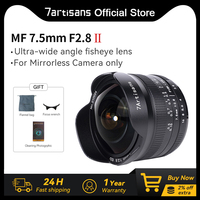 7artisans 7.5mm F2.8 Mark II Ultra Wide-Angle Fisheye Manual Lens for Sony E Fuji XF Nikon Z Micro M4/3 Canon EOS-M M50 Canon RF