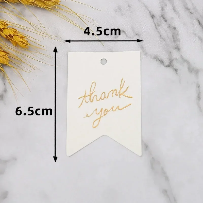 50pcs Kraft Paper Tag White Black Bronzing Thank You Tag Luggage Wedding Note Gift Bags Garment Shoes Price Label Hanging Decor