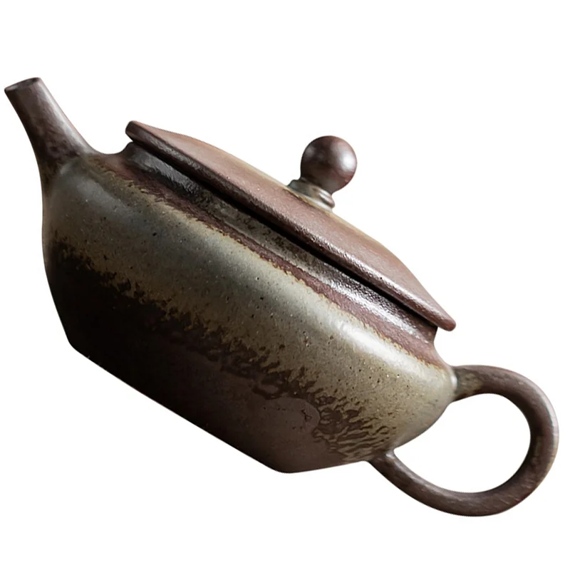 

CQMF-Old Rock Mud Flat 100ML Tea Pot Chinese Retro Tea Brewing Teapot Ball Hole Filter Tea Kettle Tea Ceremony