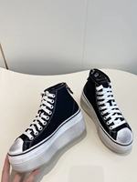 2025 new canvas spring and summer increase thick sole lacing classic women's shoes casual sports shoes