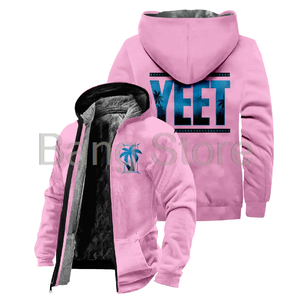 Jey Uso Yeet-Veste zippée à manches longues unisexe, Parka épaissie, Streetwear d'hiver, Manteau