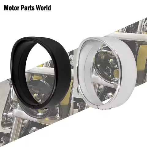 5.75" Motorcycle Headlight Decorate Trim Ring Visor Silver For Harley Sportster 883 1200 Dyna FXDB FXSE FXD Softail FXST FXSB