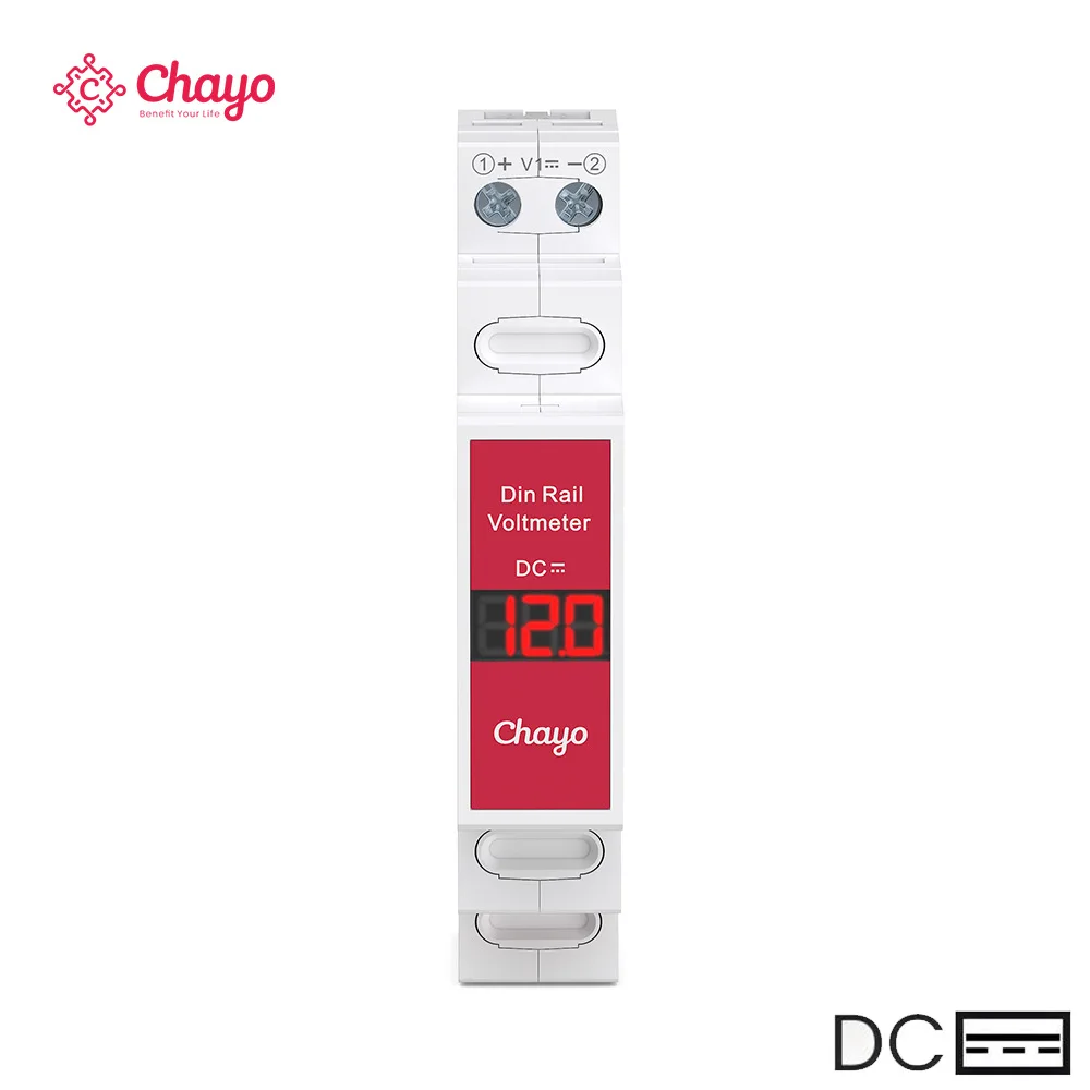 Din Rail Smart LED Digital DC11V-310V Direct Current Voltage Meter Numeric Display Voltage Gauge for Electronics