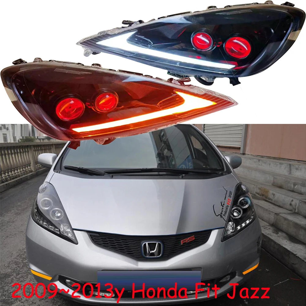 car bupmer head light for Honda Fit Jazz headlight Hatch-back 2009~2013y car accessories DRL fog for Honda Fit Jazz headlamp