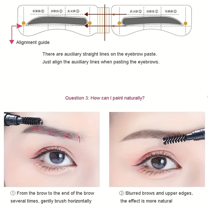 Wiederverwendbares Augen-Make-up-Schablonen-Set – Eyeliner-Lidschatten-Augenbrauenformungsvorlagen für schnelle Anwendung