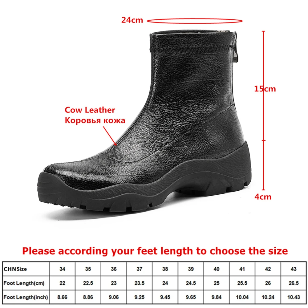MILI-MIYA Women's Cow Leather Wedge Heel Woven Ankle Boots With Round Toe Non-Slip Sole And Plain Zip Fastening For Ladies