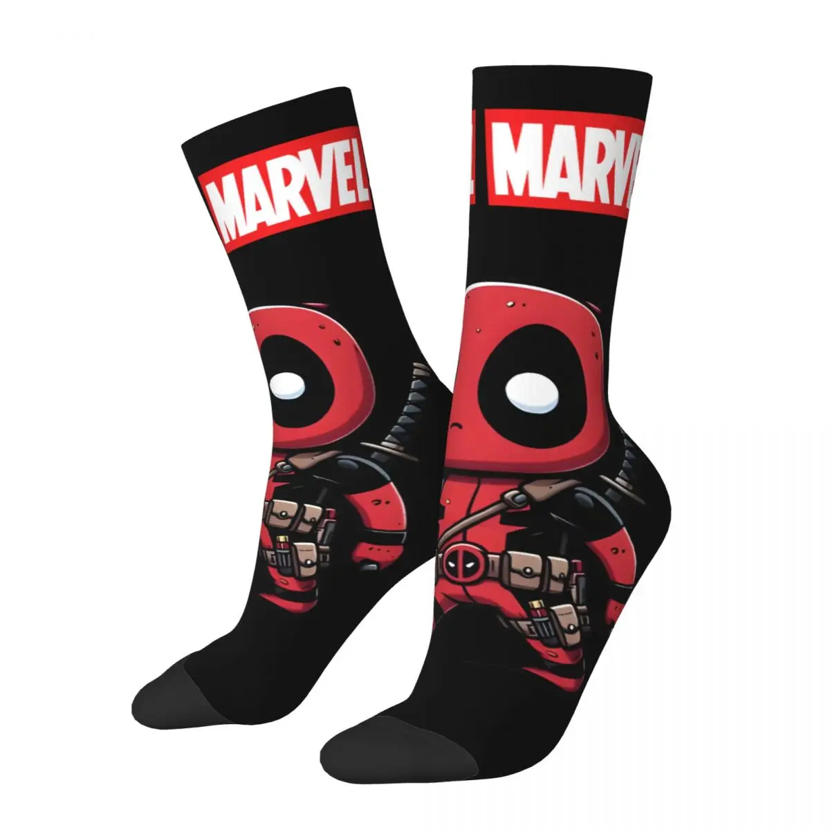 

Funny Crazy Cute Sock for Men Hip Hop Harajuku Marvel X-man Deadpool & Wolverine Happy Seamless Pattern Printed Boys Crew Sock