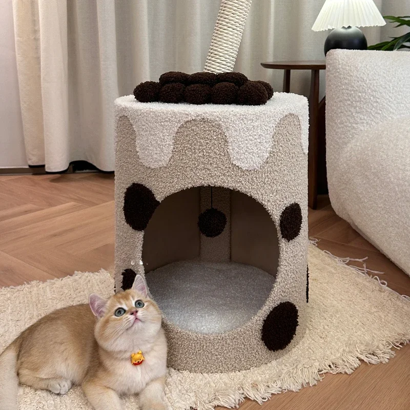 Honeypot cat bubble tea bucket cat nest large four-season universal semi-closed summer cat bucket pet supplies