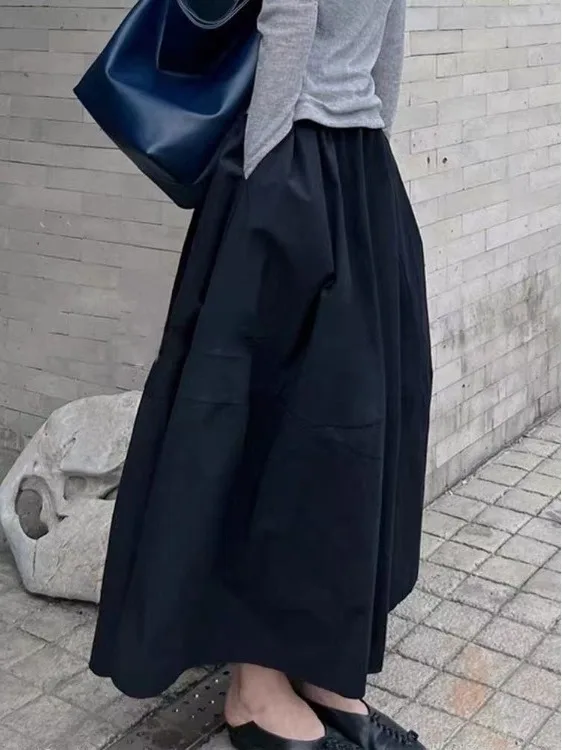 

Юбка Bla Bloomer f, женская летняя новая свободная тонкая юбка-миди с эластичной резинкой на талии и высокой талией, расклешенные длинные юбки