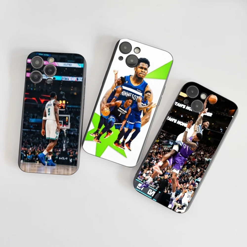 basketball player Anthony Edwards Phone Case Silicone Soft For iPhone 16 15 14 13 12 11 X XR Plus Pro Max Plus