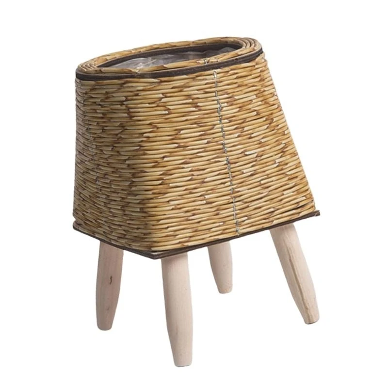 R1WA Flowers Pots Cover Storage Basket Plant Container Handwoven Basket Planter