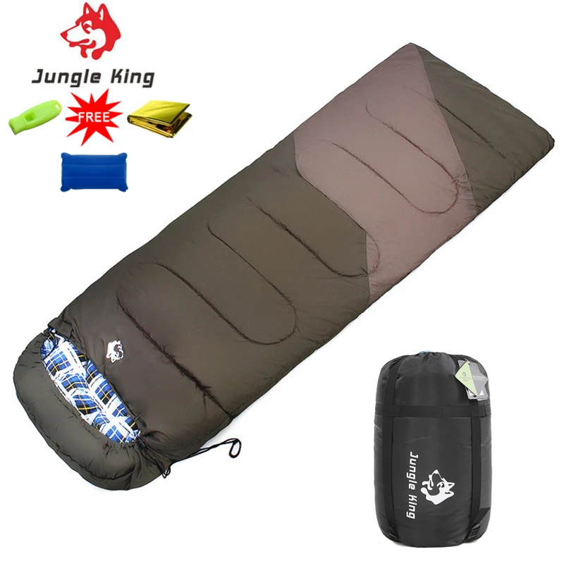 

JUNGLE KING CY0906 Cotton Filling Envelope Linkable Double Sleeping Bag Outdoor Waterproof Camping Gear -5 Celsius Sleeping Bags