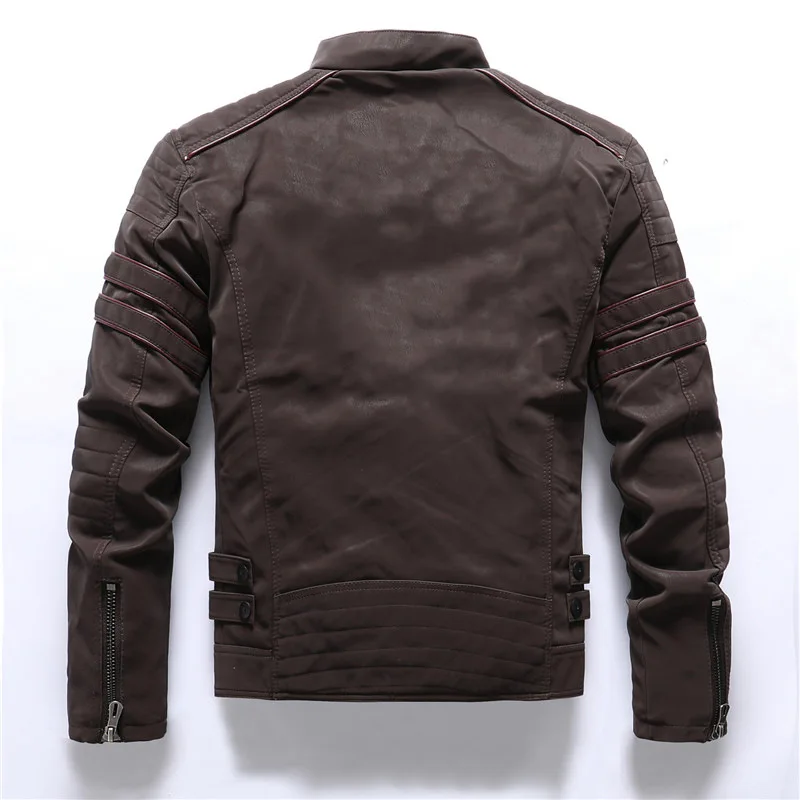 New Autumn and Winter Frosted Leather Jacket Fashionable Slim Fit Brushed PU Jacket Motorcycle Trendy Brand Slim Fit Jacket