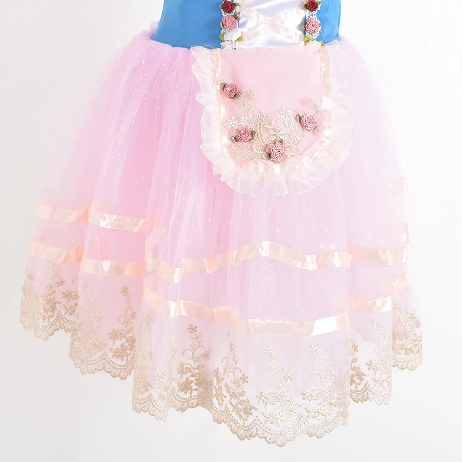Crianças roupas de salão de baile lantejoulas flor tutus vestido de balé para menina dança moderna tutu vestido meninas ballet vestido de princesa