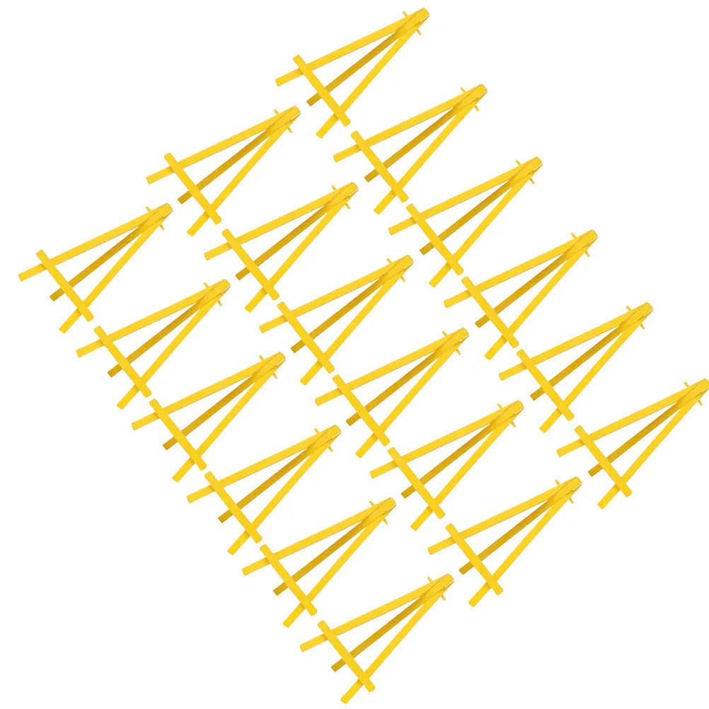 30Pcs Triangle Frame Easel Plastic Small Tabletop Display Photo Painting Holder Student Artist Supplies Yellow