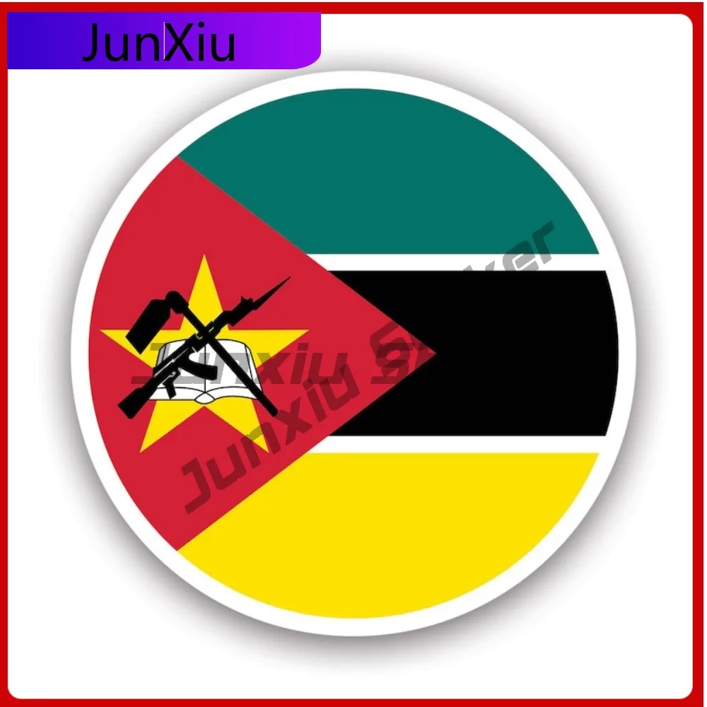 

Round Mozambican Flag Stickerwaterproof Outdoor Decalsmozambique Cool Laptop Waterproof Vinyl Decal For Motorcycle Decor Fun