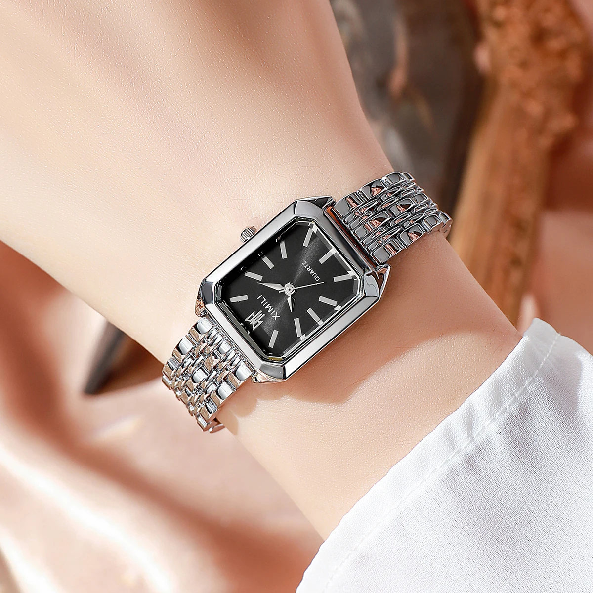 8pcs/set Women's Gift Watch Classic Business Style Women's Luxury Simple Dial Quartz Watch Combination Set (Box Not Included)