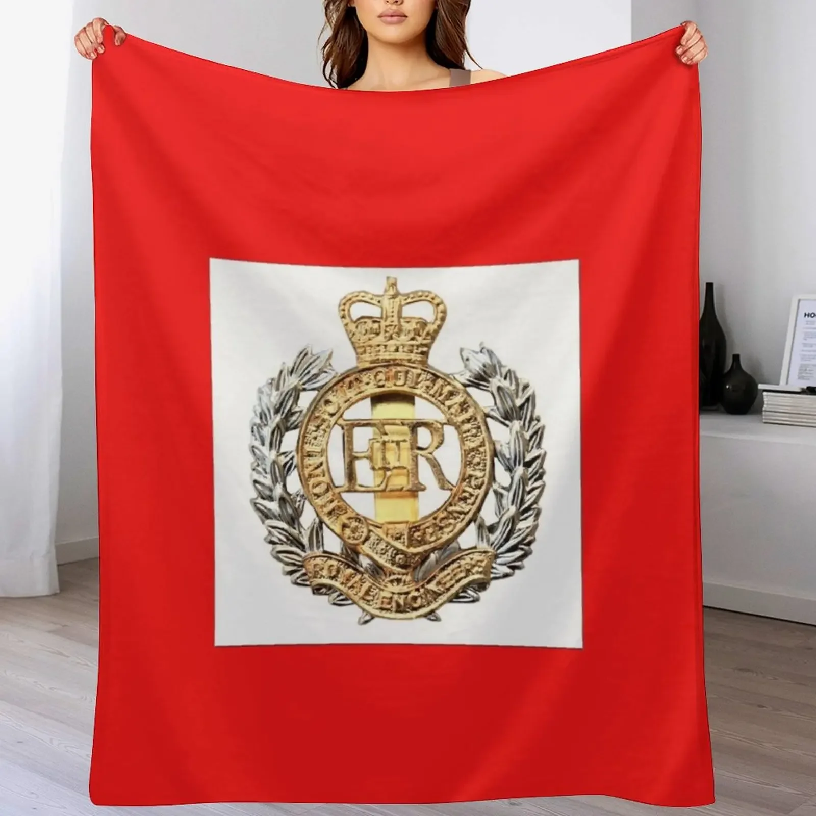 Royal Engineers Cap Badge Throw Blanket All Season Soft Lightweight Blanket for Home
