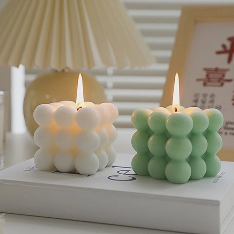 Stylish Bubble Aroma Home Decorative Cube Bubble Candles