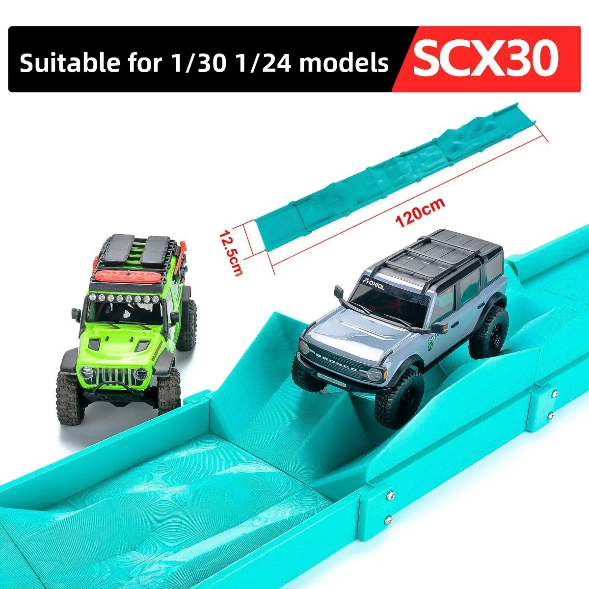 1/30 1/24 Maßstab RC Crawler Brücken-Hindernisparcours für SCX30 RC Modellauto Steile Böschung Offroad-Krabbelszene Zubehör