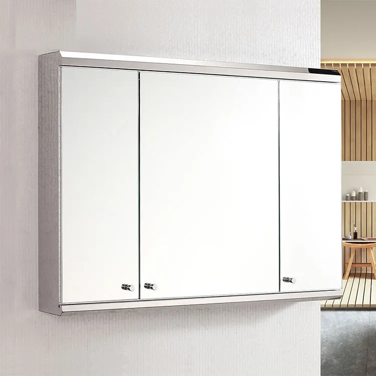 

Three Doors Stainless Steel Bathroom Medicine Cabinet Mirror Cabinet Bathroom Vanities With Mirror 7039