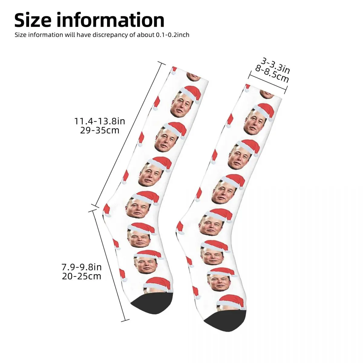 Calcetines de almizcle de Santa Elon, medias absorbentes del sudor Harajuku, calcetines largos para todas las estaciones, accesorios para regalos de Navidad para hombre y mujer