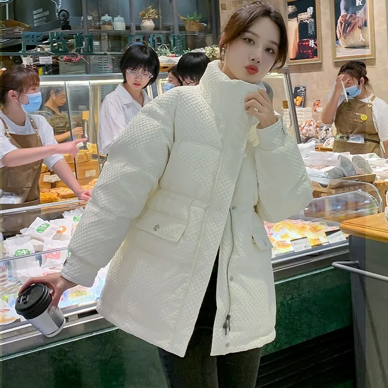 

2023 New Women Down Jacket Winter Coat Female White Duck Down Parkas Mid Length Version Xiaoxiangfeng Outwear Thicken Overcoat