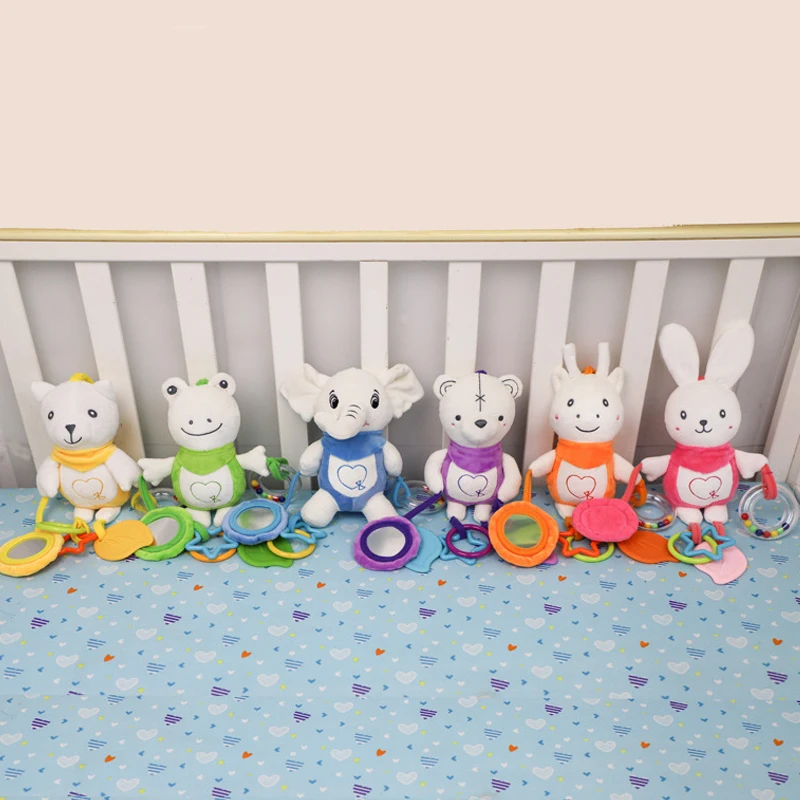 Jouets sensoriels suspendus pour nouveau-né, hochets en peluche douce, carillon éolien, mobile pour poussette et berceau, clochette de lit, jouet de dentition pour le développement précoce, cadeau ﻿
