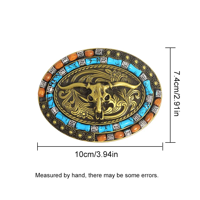 Vintage Belt Adjustable Metal Buckle Fashion Men Punk Western Cowboy Waist Strap Stylish Embossed Waistband Fixed Buckles