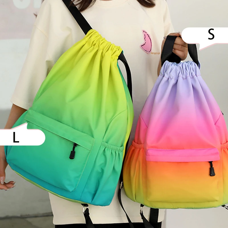 Strap Pocket Drawstring Backpack Waterproof Bag Large Capacity Colorful Backpacks Outdoor Sports Fitness Travel Bag Dropshipping