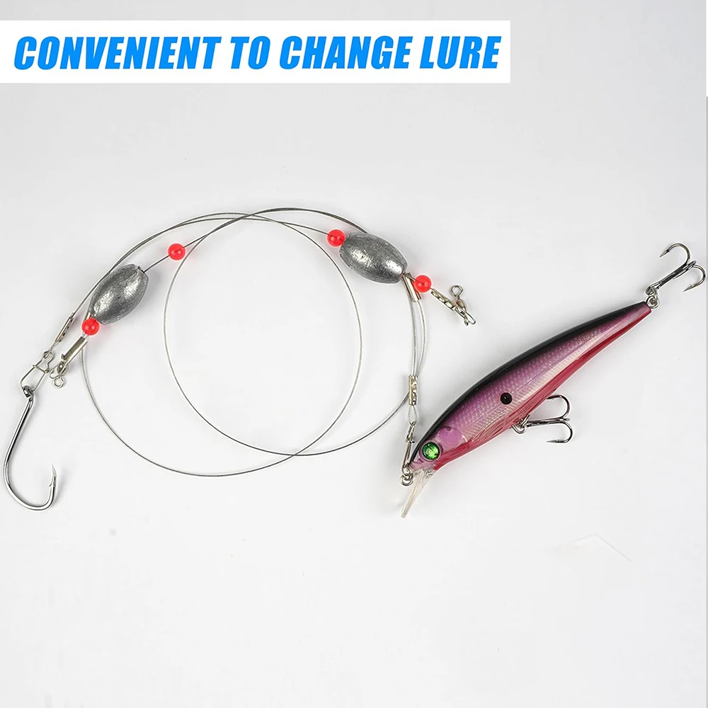 2 Stücke Angeln Ei Sinker Gewicht Stahldraht Vorfach Unten Angeln Rigs Flunder Bereit Rigs für Grouper Forelle Redfish Surf Angeln